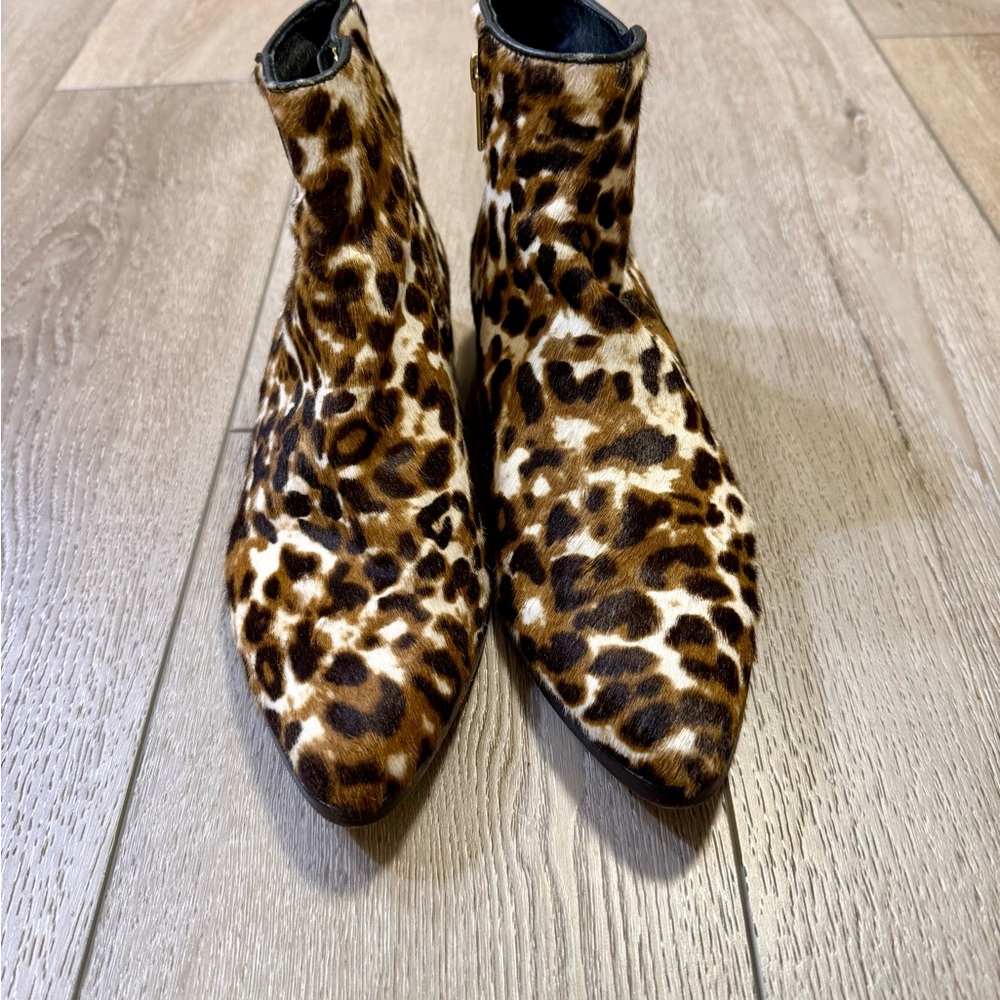 J. Crew Brown Leopard Ankle Boots